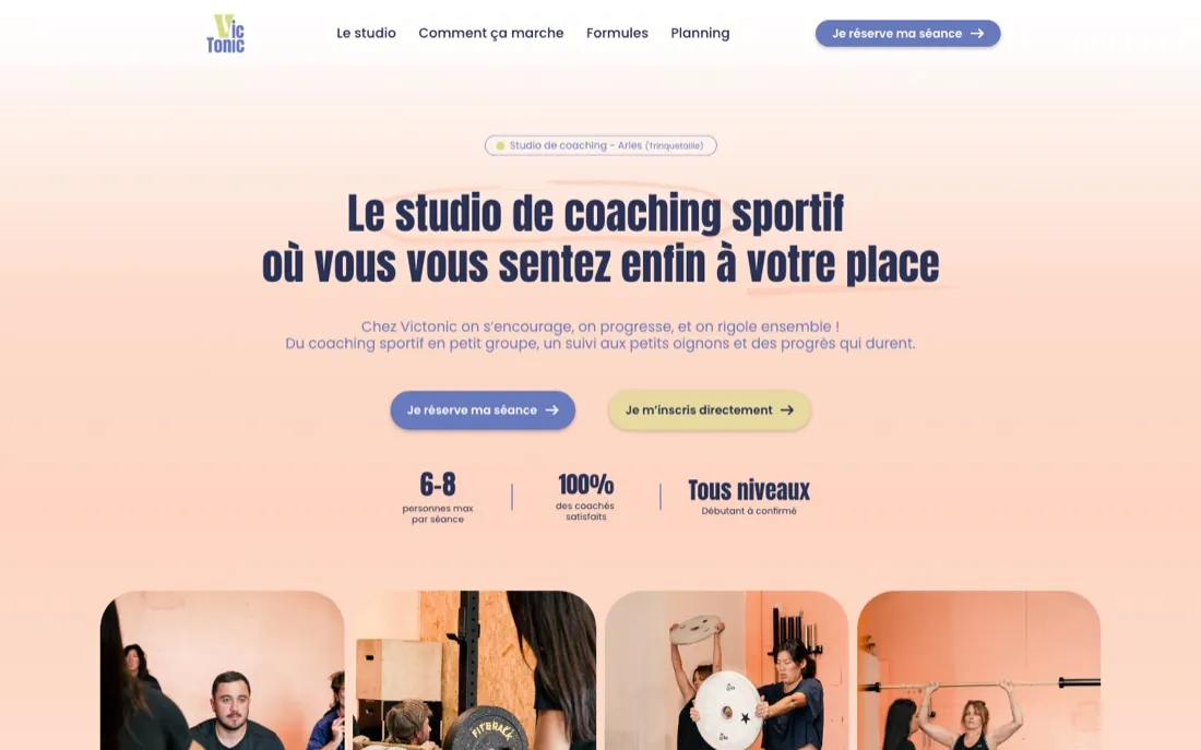 Site Victonic Studio, coaching sportif à Arles